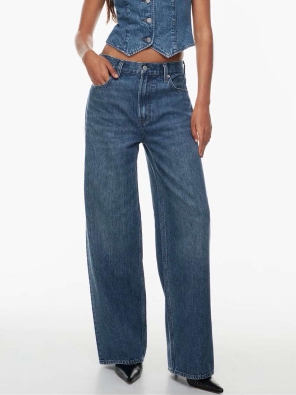 Denim Forum The 90’s Low Rise Baggy Wide Leg Jeans Size 23